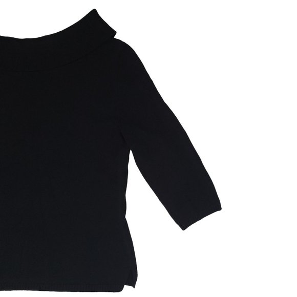 Rafaella Cotton Sweater Womens Size M Petite Round Neck Top Black - Picture 6 of 10